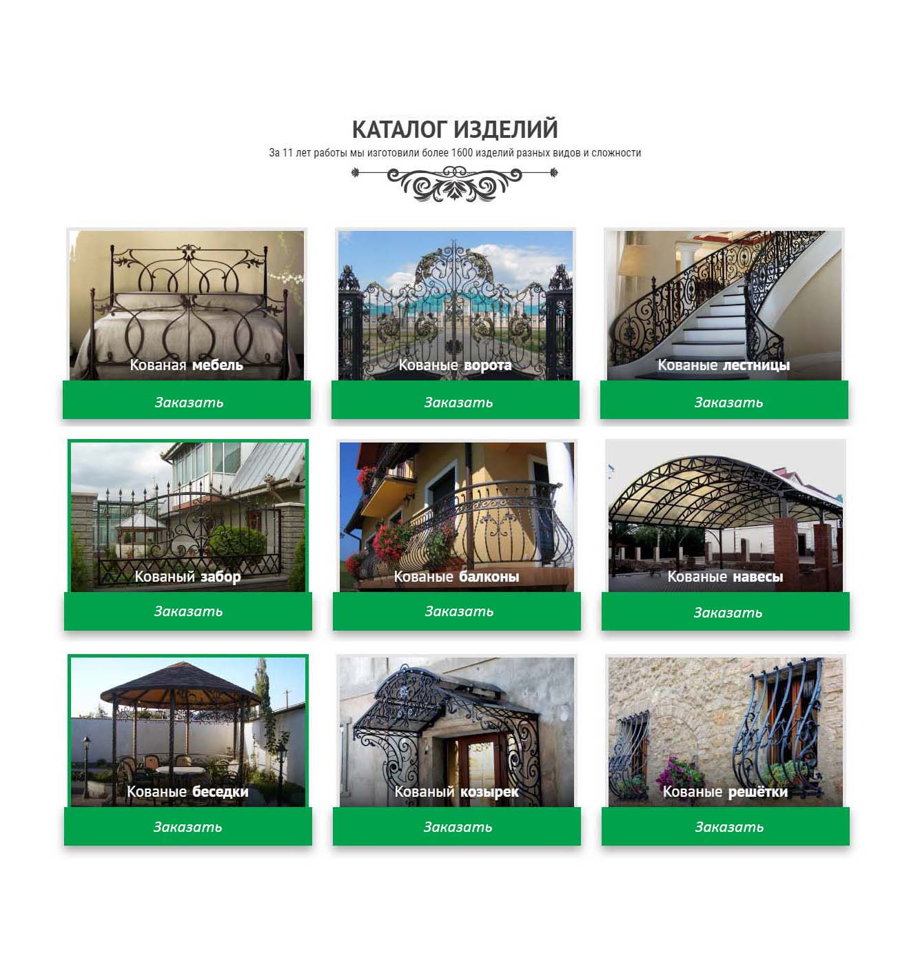 Каталог кованых изделий